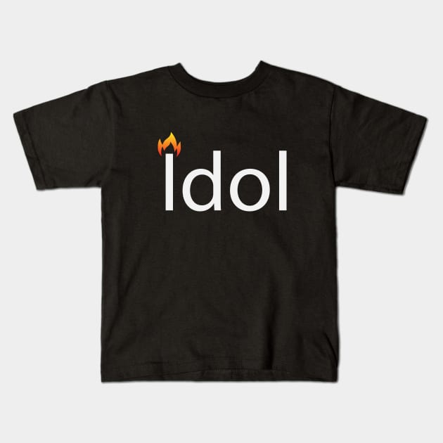 Idol artistic text design Kids T-Shirt by BL4CK&WH1TE 